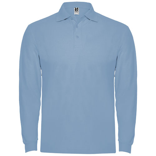 Polo manches longues Homme personnalisé 220gr Estrella ROLY Bleu ciel